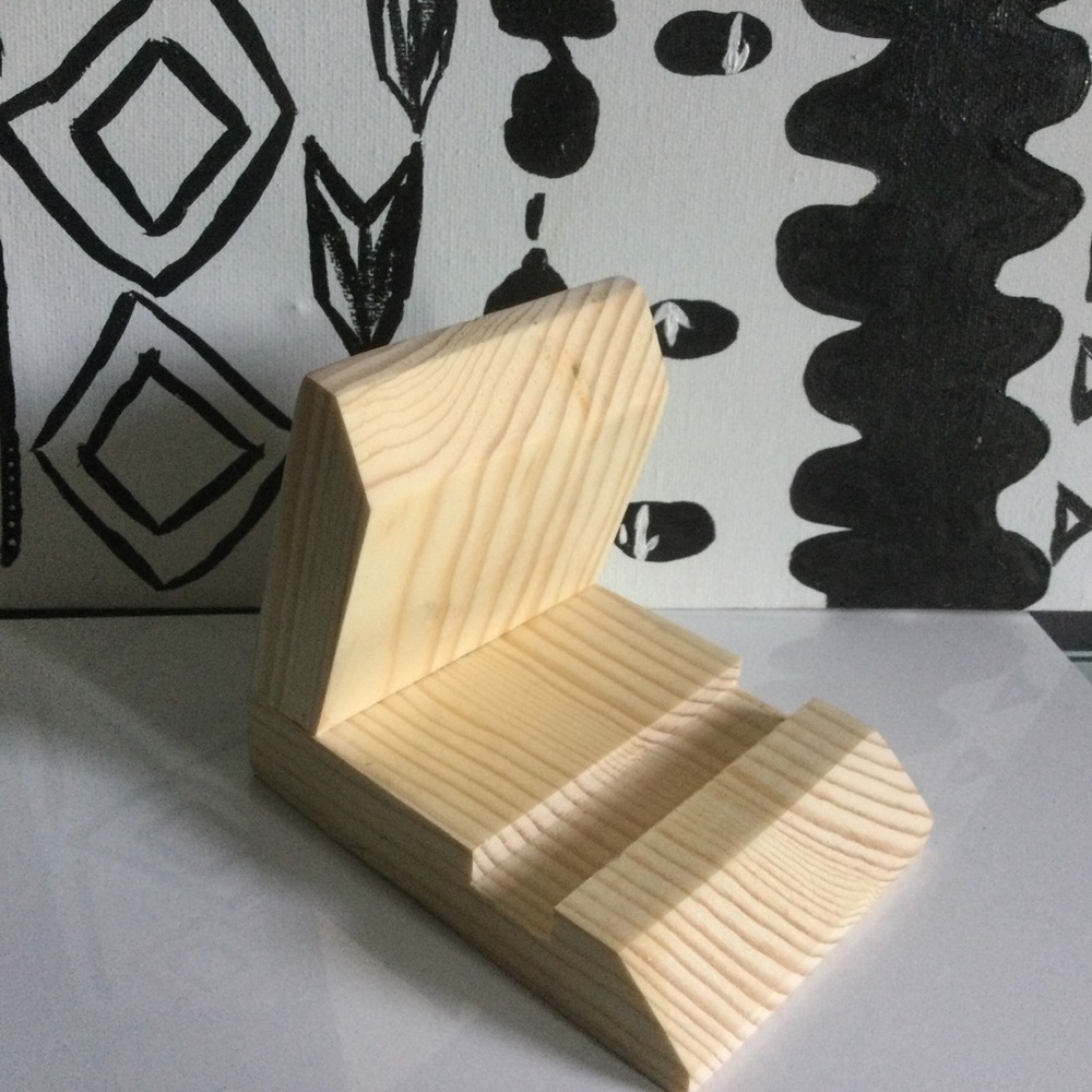 Handmade Natural Wood Cell Phone IPad Holder